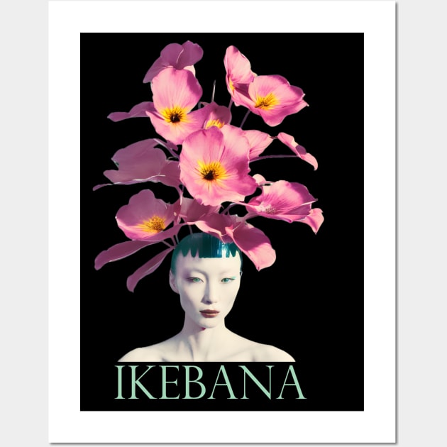 Ikebana flower head woman Wall Art by Ravenglow